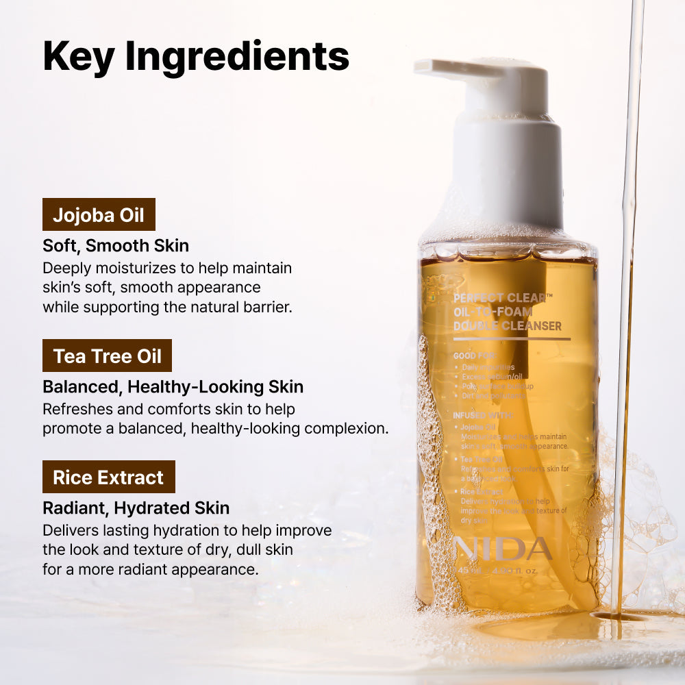 Nida Perfect Clear™ Oil-to-Foam Double Cleanser