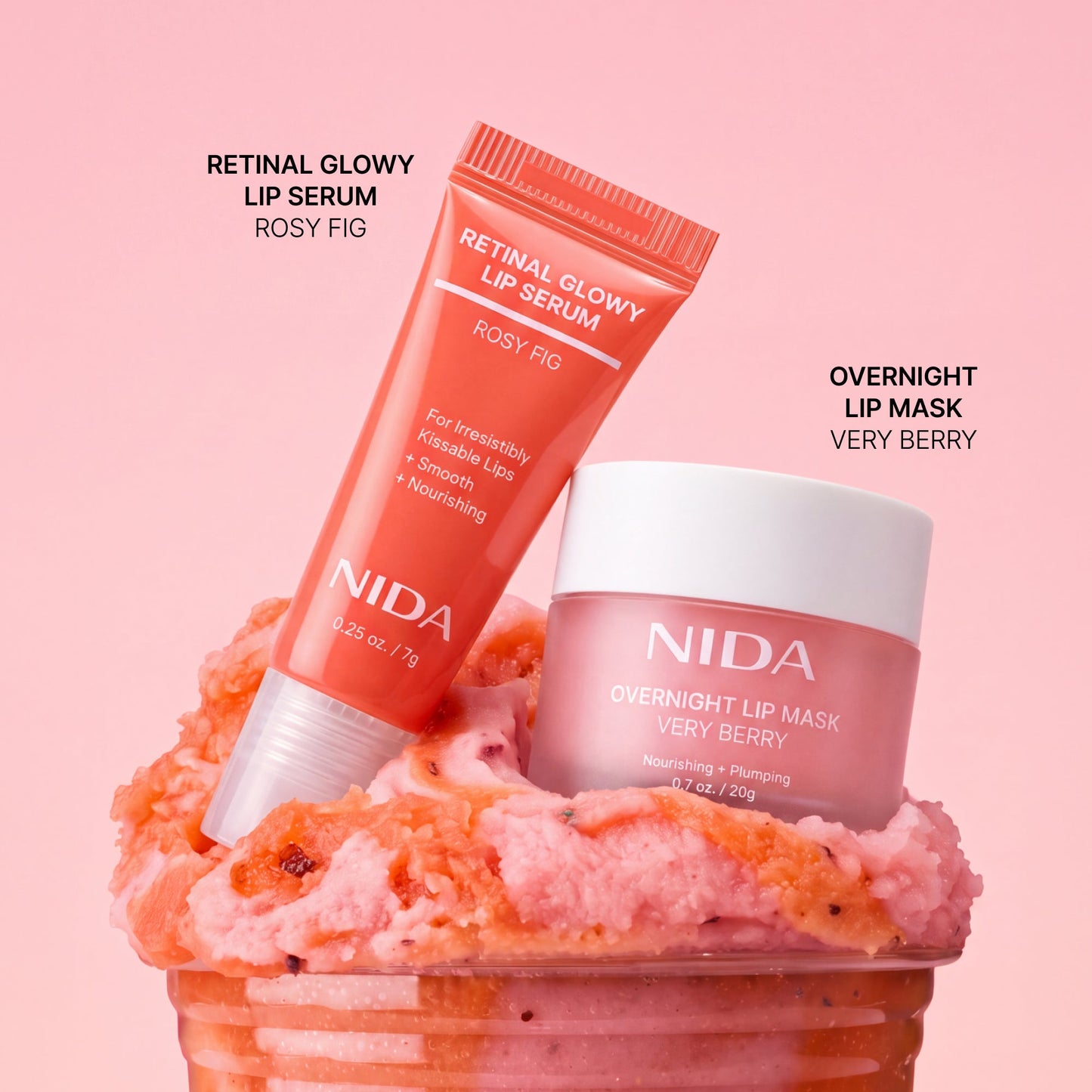 Nida Ultimate Lip Care Set (Lip Serum + Lip Mask)